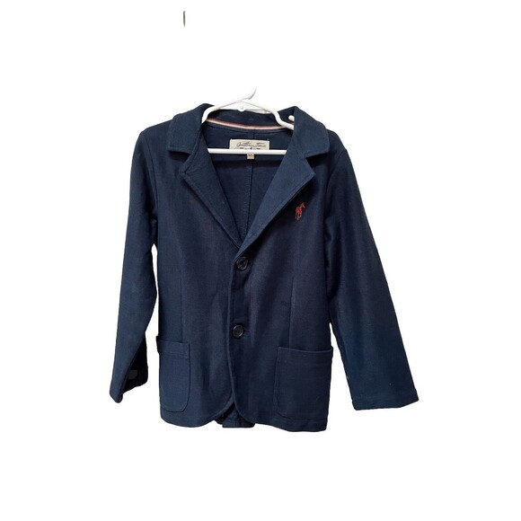 Gentleman Farmer Navy Blue Horse Embroidered Blazer Jacket Boy's Sz 6 Cotton - Picture 1 of 7